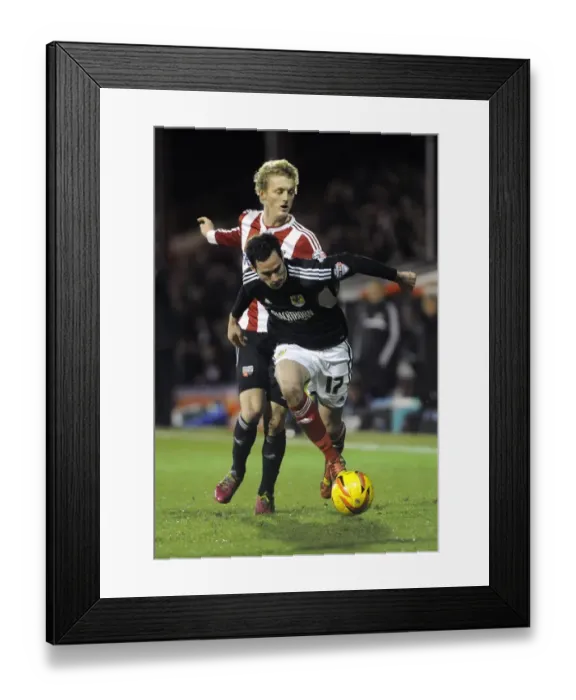 Framed Print : Brentford vs. Bristol City: Greg Cunningham Foul by George Saville