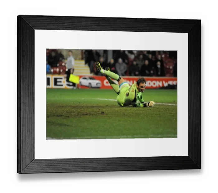 Framed Print : Bristol City's Karleigh Osborne Scores Past Brentford's David Button