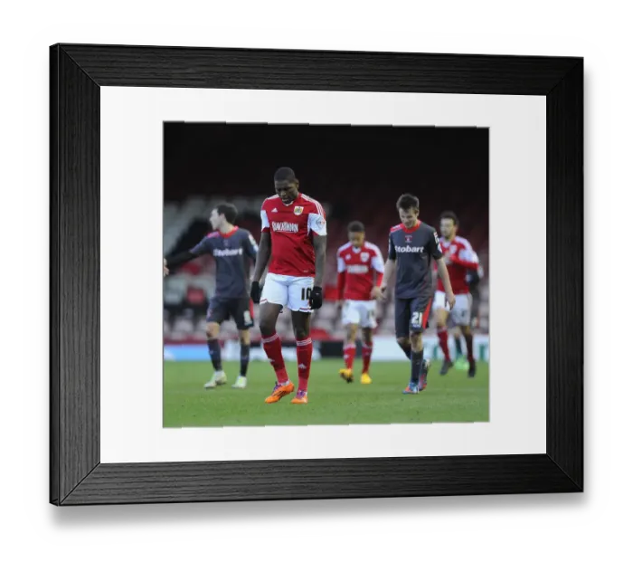 Framed Print : Bristol City's Jay Emmanuel-Thomas Disappointed at Half Time during Bristol City v Carlisle United, Sky Bet League One (February 1, 2014) Framed Print : Bristol City's Jay Emmanuel-Thomas Disappointed at Half Time during Bristol City v Carlisle United, Sky Bet League One (February 1, 2014)