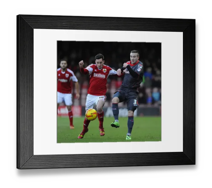 Framed Print : Battling for Supremacy: Cunningham vs. Drennan, 2014 Football Showdown - Ashton Gate Framed Print : Battling for Supremacy: Cunningham vs. Drennan, 2014 Football Showdown - Ashton Gate