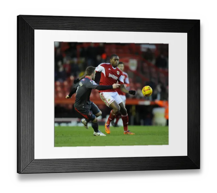 Framed Print : Battling for Supremacy: Jay Emmanuel-Thomas vs Matty Robson in Bristol City vs Carlisle United Football Match, February 2014 Framed Print : Battling for Supremacy: Jay Emmanuel-Thomas vs Matty Robson in Bristol City vs Carlisle United Football Match, February 2014