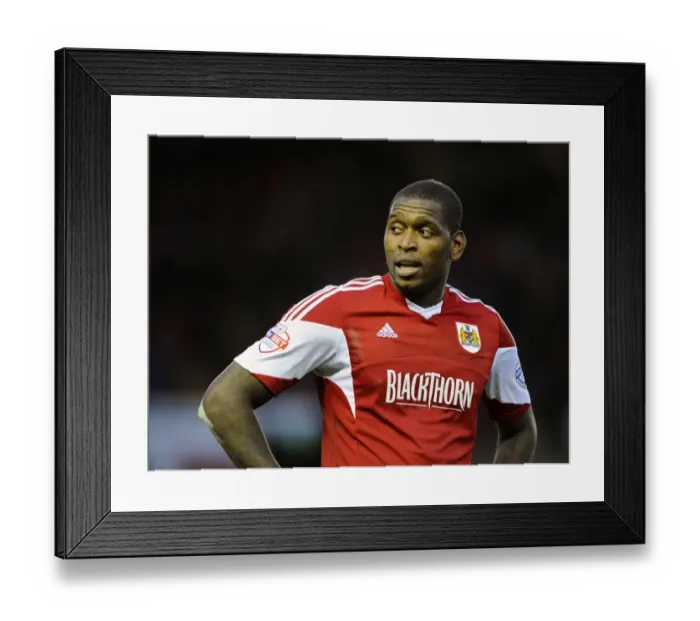 Framed Print : Jay Emmanuel-Thomas in Action: Bristol City vs. Carlisle United, Sky Bet League One, February 1, 2014