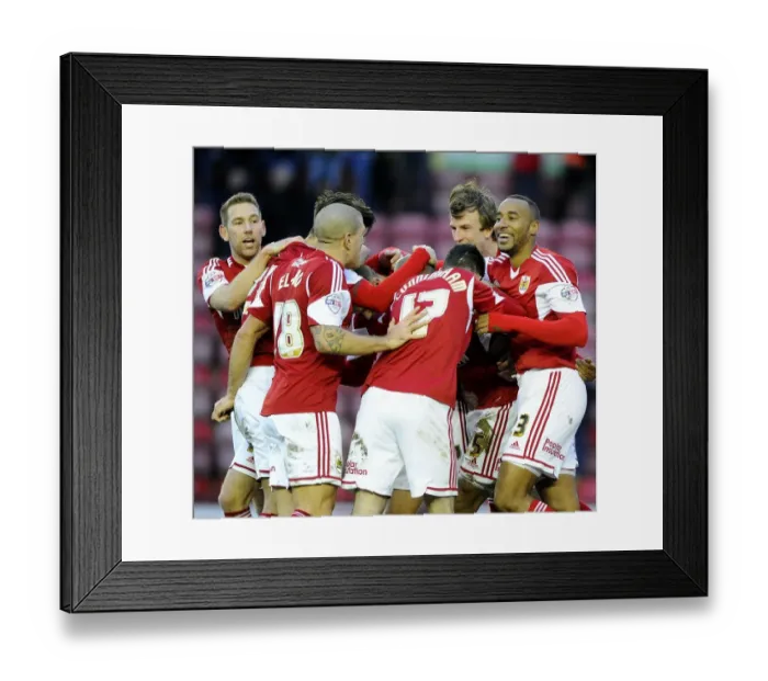 Framed Print : Bristol City Celebrates: Marvin Elliott's Goal vs. Carlisle United (01-02-2014) Framed Print : Bristol City Celebrates: Marvin Elliott's Goal vs. Carlisle United (01-02-2014)