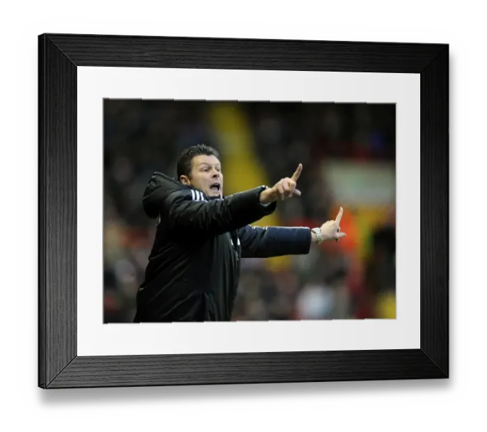Framed Print : Steve Cotterill: Driving Forward for Bristol City on the Football Field vs. Carlisle United, 2014 Framed Print : Steve Cotterill: Driving Forward for Bristol City on the Football Field vs. Carlisle United, 2014