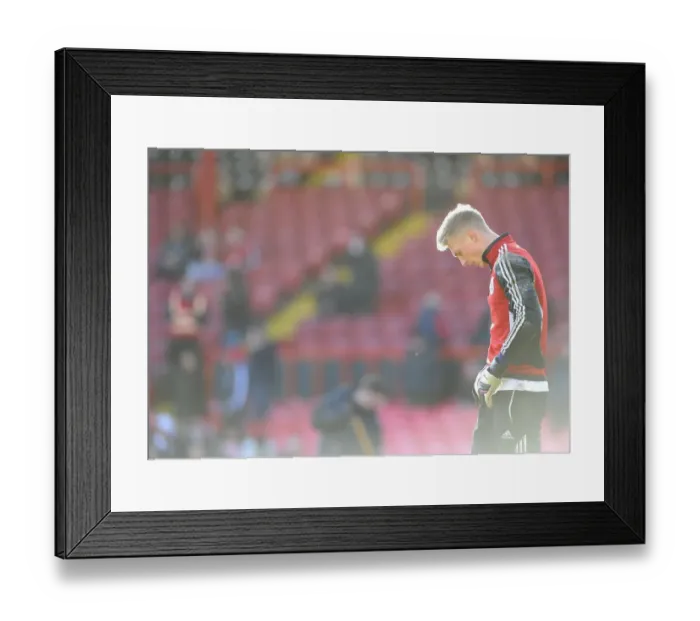 Framed Print : Bristol City FC: Simon Moore Readies for Kick-off Against Carlisle United (01-02-2014)