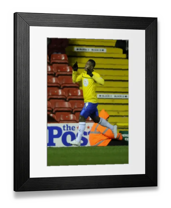 Framed Print : Franck Moussa's Goal Celebration: Bristol City vs Coventry City, 2014 Framed Print : Franck Moussa's Goal Celebration: Bristol City vs Coventry City, 2014