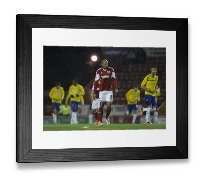 Framed Print : Dejected Marvin Elliott as Coventry City Celebrates Goal Against Bristol City