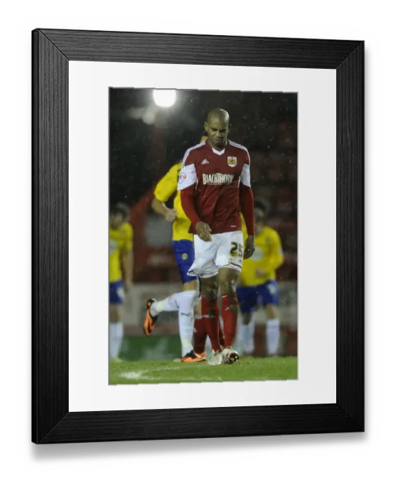 Framed Print : Bristol City's Marvin Elliott Disappointed as Coventry City Celebrate Goal Framed Print : Bristol City's Marvin Elliott Disappointed as Coventry City Celebrate Goal