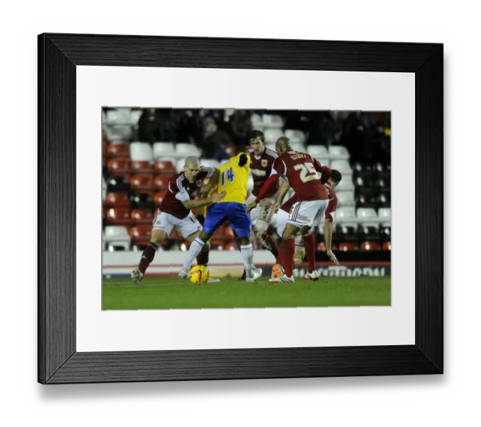 Framed Print : Bristol City vs Coventry City: Intense Moment as El-Abd Tackles Moussa