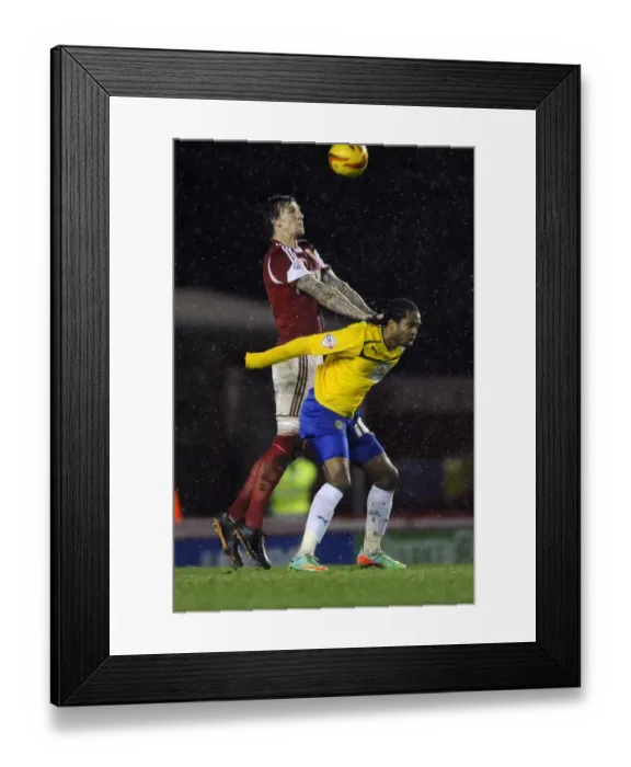 Framed Print : Aden Flint vs. Nathan Delfouneso: Intense Battle for the Ball at Ashton Gate, Bristol City vs. Coventry City, Sky Bet League One