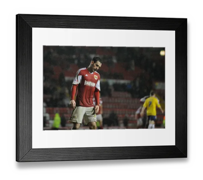 Framed Print : Dejected Greg Cunningham After Bristol City's Loss to Coventry City