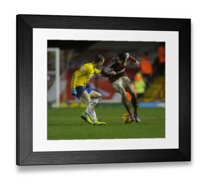 Framed Print : Intense Rivalry: A Pivotal Moment in Bristol City vs. Coventry City - Greg Cunningham vs. Carl Baker
