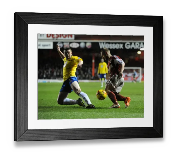 Framed Print : Bristol City vs Coventry City: Simon Gillett Tackled by John Fleck Framed Print : Bristol City vs Coventry City: Simon Gillett Tackled by John Fleck