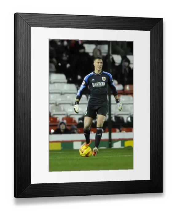 Framed Print : Bristol City vs Coventry City: Simon Moore in Action at Ashton Gate, 2014
