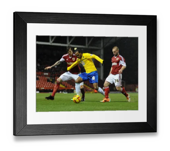 Framed Print : Aden Flint Chases Down Nathan Delfouneso: Bristol City vs Coventry City Football Rivalry