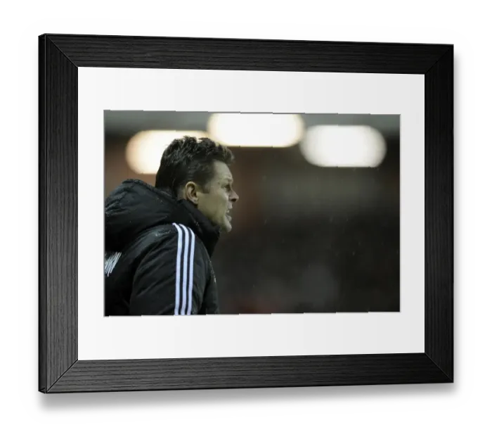 Framed Print : Steve Cotterill Leads Bristol City at Ashton Gate, February 4, 2014 - Football Match