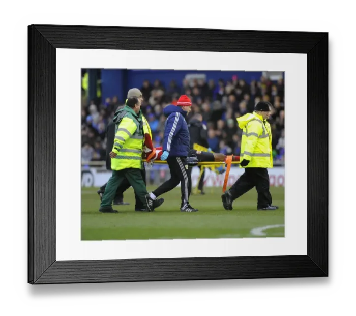 Framed Print : Marvin Elliott Injured: Oldham Athletic vs. Bristol City, 08-02-2014 - Stretcher Off Framed Print : Marvin Elliott Injured: Oldham Athletic vs. Bristol City, 08-02-2014 - Stretcher Off