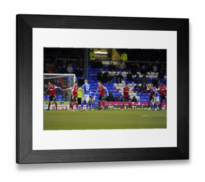 Framed Print : Bristol City Defending Corner Against Oldham Athletic - Football Match, Oldham v Bristol City, Sky Bet League One
