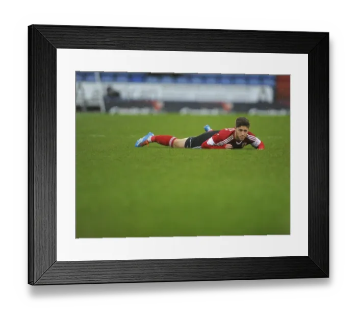 Framed Print : Wes Burns in Action: Oldham Athletic vs. Bristol City, Sky Bet League One (February 8, 2014)
