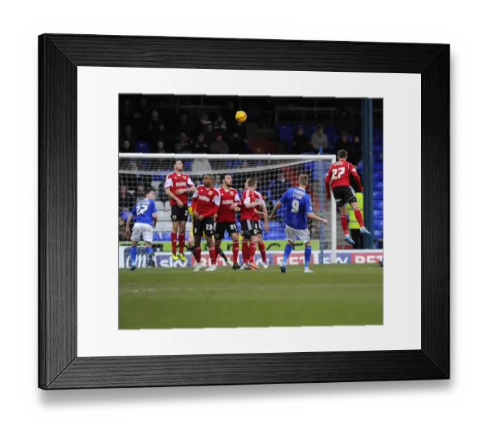 Framed Print : Disappointing Free-Kick by Stead: Oldham Athletic vs. Bristol City, 08-02-2014 Framed Print : Disappointing Free-Kick by Stead: Oldham Athletic vs. Bristol City, 08-02-2014