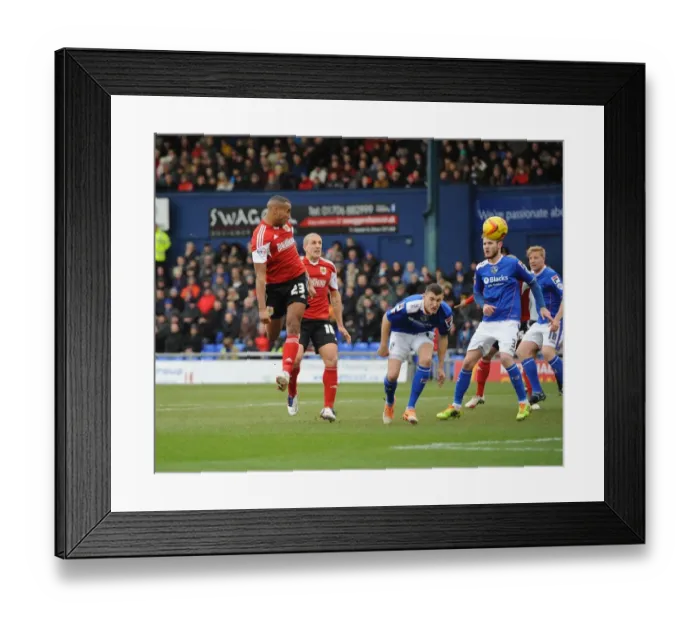 Framed Print : Tyrone Barnett's Header Saved, Aden Flint Scores: Oldham Athletic vs. Bristol City, Sky Bet League One Framed Print : Tyrone Barnett's Header Saved, Aden Flint Scores: Oldham Athletic vs. Bristol City, Sky Bet League One