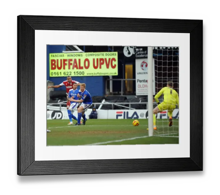 Framed Print : Tyronne Barnett's Thunderbolt: Oldham Athletic vs. Bristol City, Sky Bet League One Framed Print : Tyronne Barnett's Thunderbolt: Oldham Athletic vs. Bristol City, Sky Bet League One