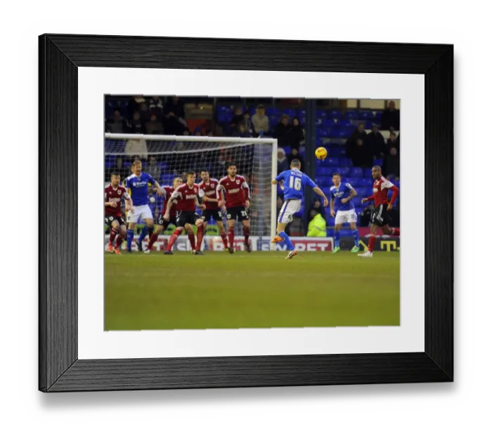Framed Print : Late Drama at Boundary Park: Oldham Athletic's James Wilson Scores Wide as Bristol City Push for Win Framed Print : Late Drama at Boundary Park: Oldham Athletic's James Wilson Scores Wide as Bristol City Push for Win