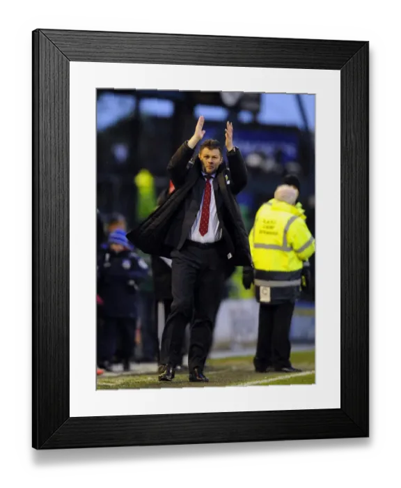 Framed Print : Steve Cotterill Salutes Bristol City Fans: Oldham Athletic, February 8, 2014 Framed Print : Steve Cotterill Salutes Bristol City Fans: Oldham Athletic, February 8, 2014
