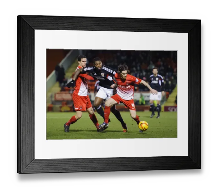 Framed Print : Bristol City vs Leyton Orient: Intense Midfield Battle Between Jay Emmanuel-Thomas and Romain Vincelot
