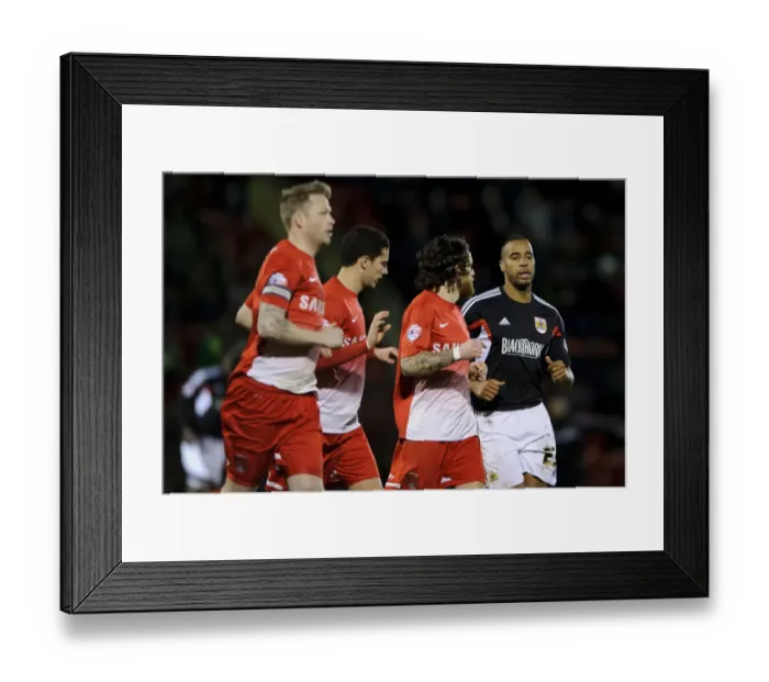 Framed Print : Bristol City's Tyrone Barnett Watches the Action at Leyton Orient (11-02-2014)