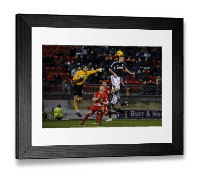 Framed Print : Aden Flint's Header: Bristol City's 3rd Goal vs Leyton Orient (11 / 02 / 2014) Framed Print : Aden Flint's Header: Bristol City's 3rd Goal vs Leyton Orient (11 / 02 / 2014)