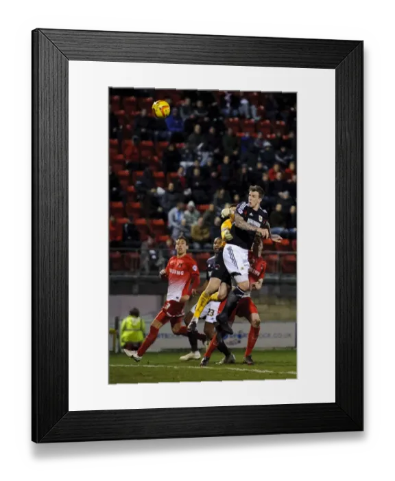Framed Print : Aden Flint's Header: The Decisive Goal in Bristol City's 3-0 Win Over Leyton Orient in Sky Bet Football League 1, 2014 Framed Print : Aden Flint's Header: The Decisive Goal in Bristol City's 3-0 Win Over Leyton Orient in Sky Bet Football League 1, 2014
