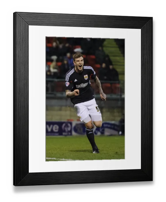 Framed Print : Aden Flint's Hat-Trick: Bristol City Defender Scores Three vs Leyton Orient