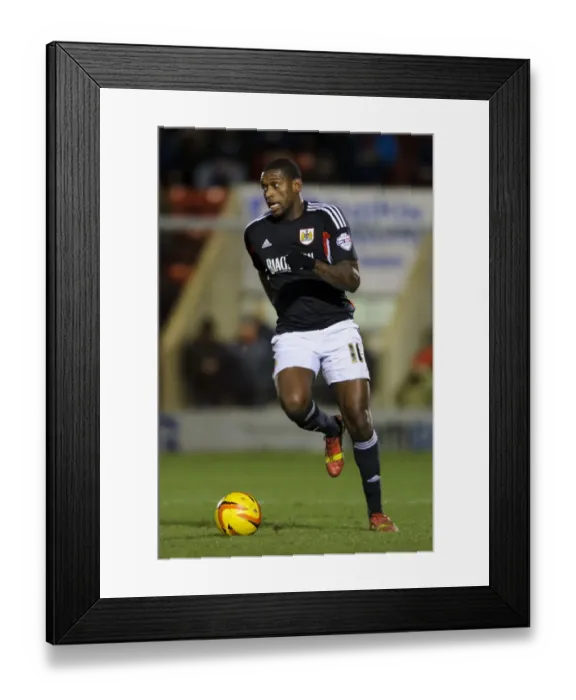 Framed Print : Bristol City's Jay Emmanuel-Thomas in Action during Sky Bet Football League 1 Match vs Leyton Orient (2014)