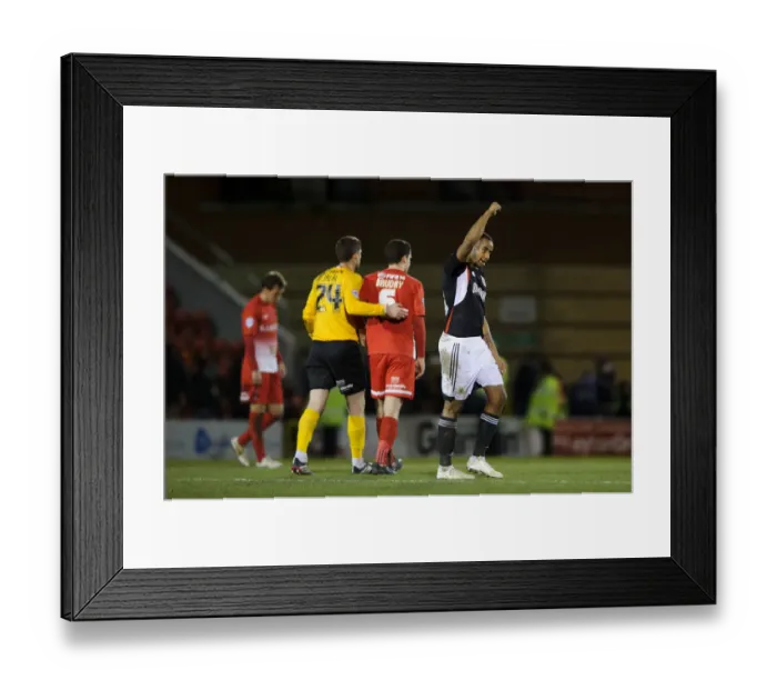 Framed Print : Bristol City's Tyrone Barnett Rejoices in 3-1 Victory Over Leyton Orient: A Moment of Triumph and Consolation for Shwan Jalal and Mathieu Baudry