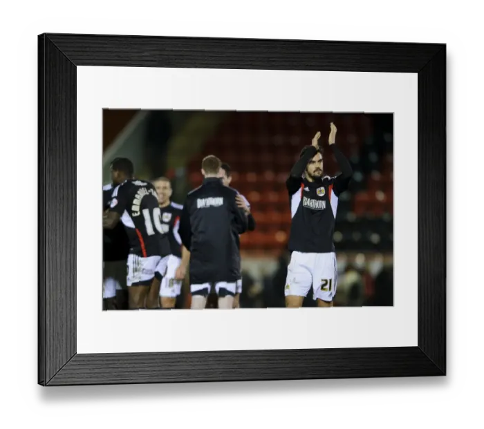 Framed Print : Marlon Pack Celebrates Bristol City's 3-1 Victory Over Leyton Orient