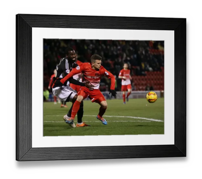 Framed Print : Bristol City's Karleigh Osborne Blocks Leyton Orient's Dean Cox from Goal in Sky Bet League One Clash