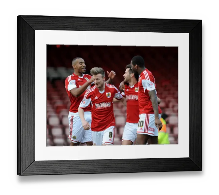 Framed Print : Bristol City's Sam Baldock Scores the Winning Goal Against Tranmere Rovers