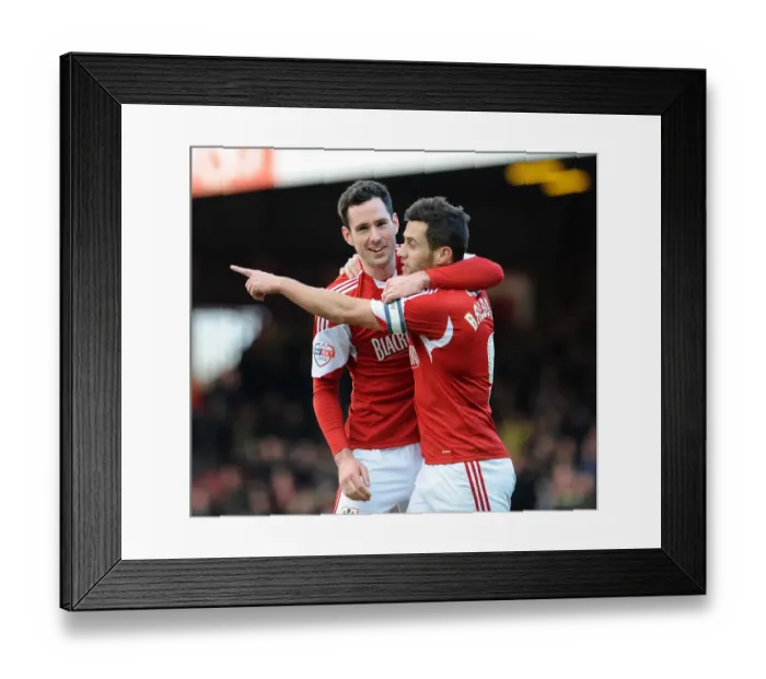 Framed Print : Bristol City's Sam Baldock and Greg Cunningham Celebrate Goal vs. Tranmere Rovers, Sky Bet League One, 2014 Framed Print : Bristol City's Sam Baldock and Greg Cunningham Celebrate Goal vs. Tranmere Rovers, Sky Bet League One, 2014