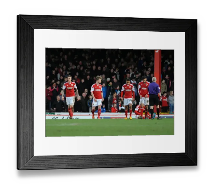Framed Print : Bristol City Players Show Dejection After Conceding a Goal in Sky Bet League One Match Against Tranmere Rovers