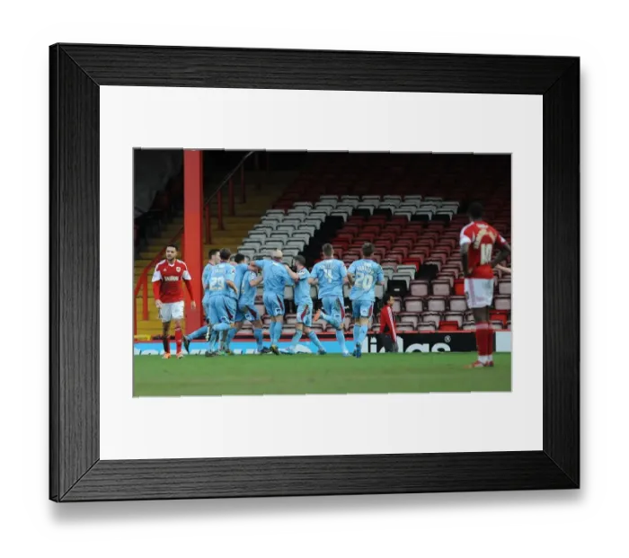 Framed Print : Jason Koumas's Goal Celebration: Tranmere Rovers Defeat Bristol City in Sky Bet League One Framed Print : Jason Koumas's Goal Celebration: Tranmere Rovers Defeat Bristol City in Sky Bet League One