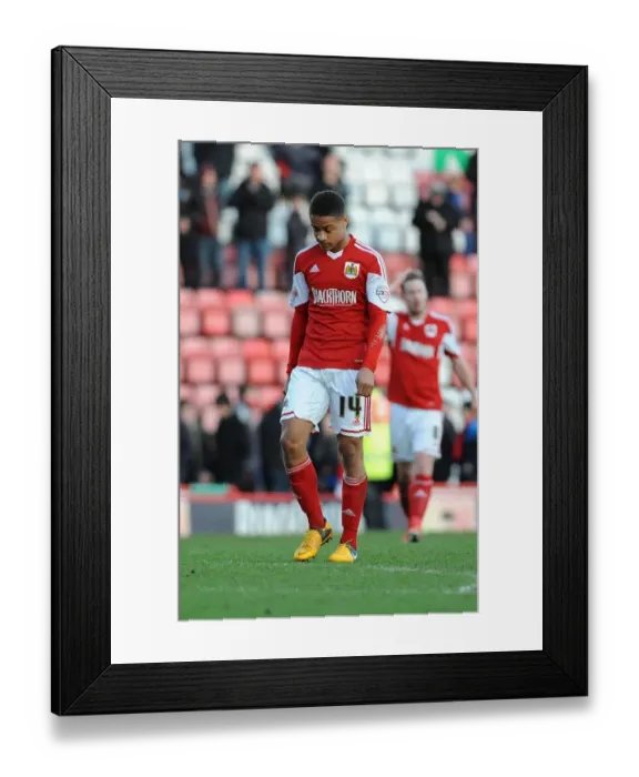 Framed Print : Bobby Reid's Disappointment: Bristol City's Loss to Tranmere Rovers (15 / 02 / 2014) Framed Print : Bobby Reid's Disappointment: Bristol City's Loss to Tranmere Rovers (15 / 02 / 2014)