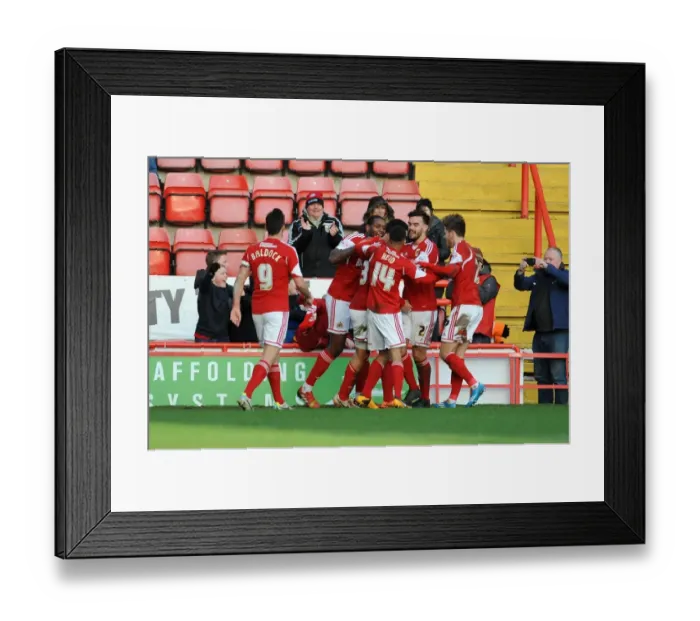 Framed Print : Bristol City Celebrates: Derrick Williams Scores the Winning Goal Against Tranmere Rovers Framed Print : Bristol City Celebrates: Derrick Williams Scores the Winning Goal Against Tranmere Rovers