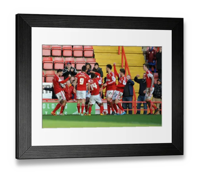Framed Print : Bristol City: Derrick Williams Thrilling Goal Celebration vs. Tranmere Rovers (2014)