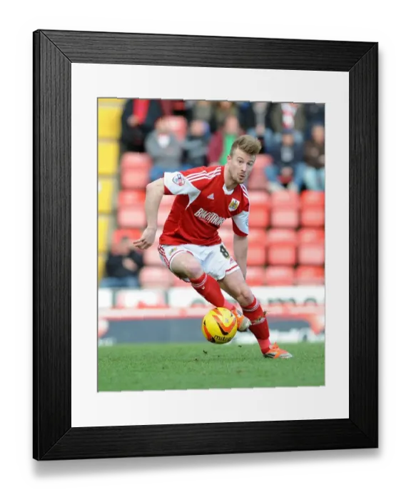 Framed Print : Bristol City's Wade Elliott in Action Against Tranmere Rovers, Sky Bet League One, Ashton Gate, 2014