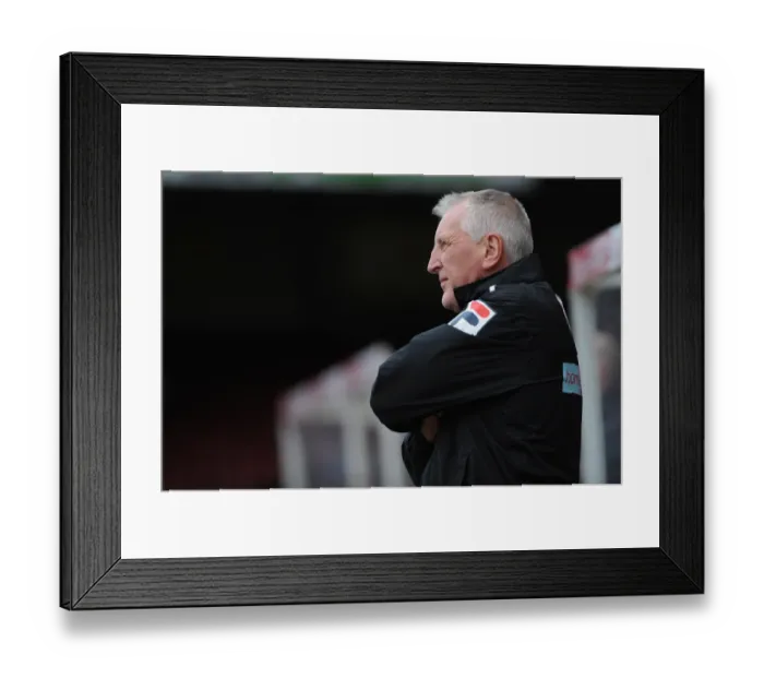 Framed Print : Ronnie Moore, Tranmere Rovers Manager, at Ashton Gate during Bristol City vs Tranmere Rovers, Sky Bet League One Match, 2014