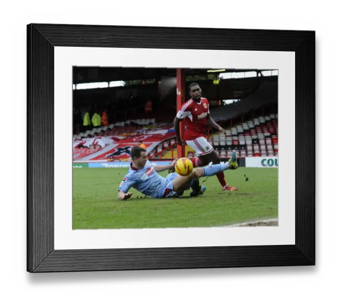 Framed Print : Intense Football Action: Bristol City vs Tranmere Rovers Clash in Sky Bet League One at Ashton Gate