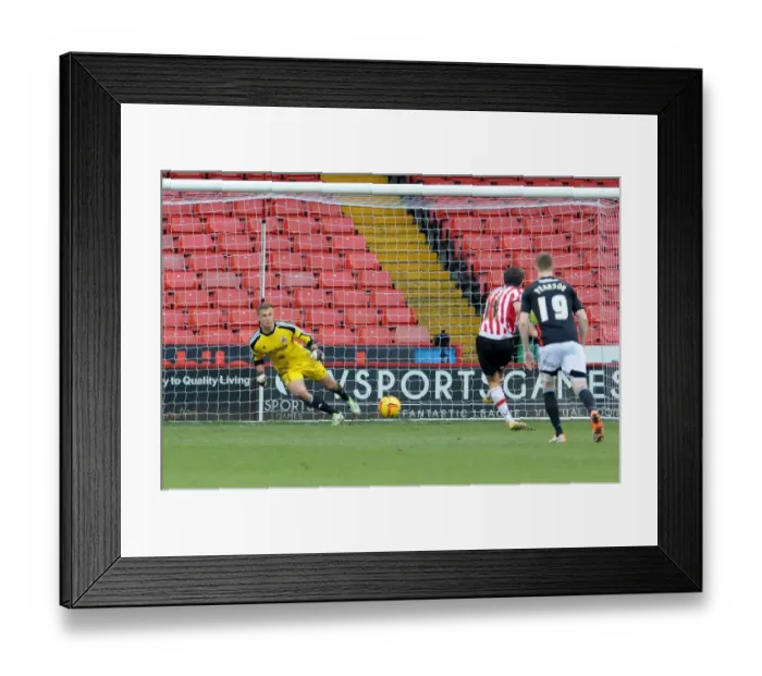 Framed Print : Jose Baxter Scores Penalty for Sheffield United Against Bristol City, 2014