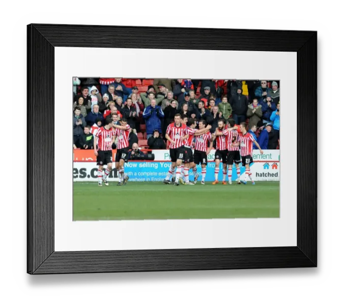 Framed Print : Sheffield United Celebrate Goal Against Bristol City, Sky Bet League One, 2014 Framed Print : Sheffield United Celebrate Goal Against Bristol City, Sky Bet League One, 2014