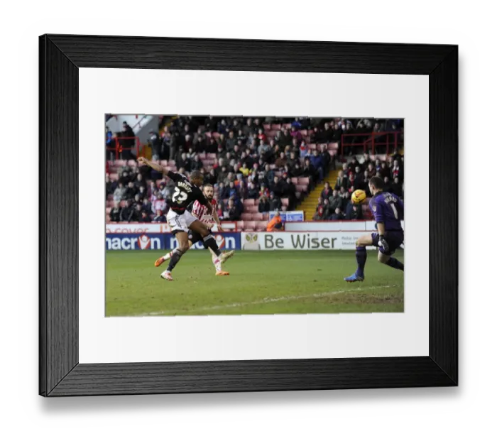 Framed Print : Bristol City's Tyrone Barnett Aims for Glory: Sheffield United vs. Bristol City, Sky Bet League One (February 2014) Framed Print : Bristol City's Tyrone Barnett Aims for Glory: Sheffield United vs. Bristol City, Sky Bet League One (February 2014)